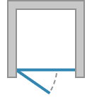 Одностворчаті двері з фіксованою панеллю в одній лініі, відкривання назовні